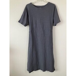 DULUTH TRADING Slow With The Flow Dress XL Slub Cotton Pockets Casual Travel